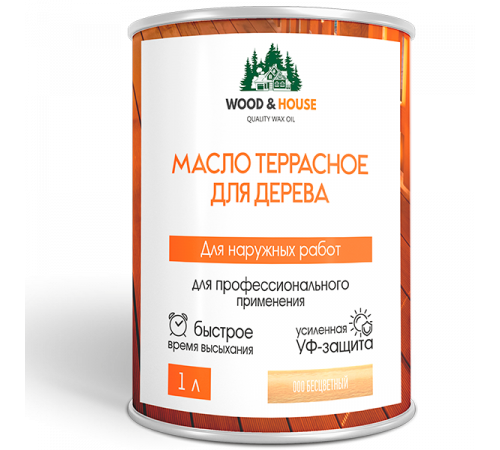 Заказать МАСЛО ТЕРРАСНОЕ ДЛЯ ДЕРЕВА WOOD & HOUSE в Южно-Сахалинске, Сахалинская область